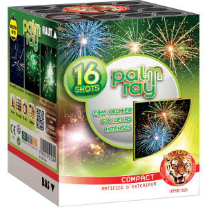 P151530 - Compact PALM RAY – 16 Coups Palmiers Bleus et Verts Clignotants