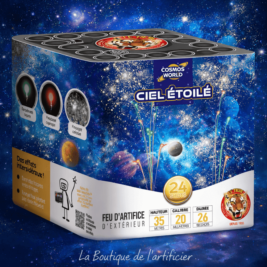 P154353 - Compact CIEL ÉTOILÉ – 24 Coups Bombettes Traçantes Rouge et Vert