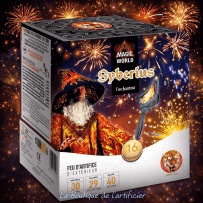 P162116 - Compact SYBERIUS – 16 Shots Effets Bleus Saphir et Kamuro Or Argent