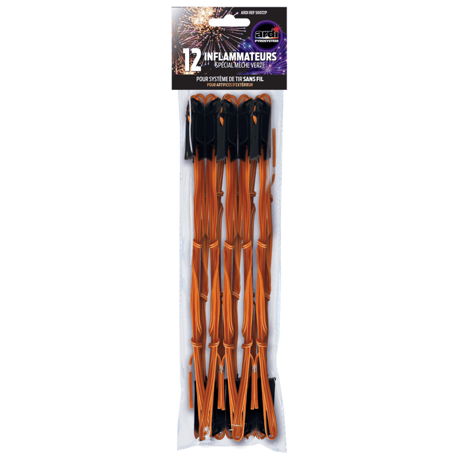 50072P - Lot de 12 Inflammateurs – Spécial Mèche Verte