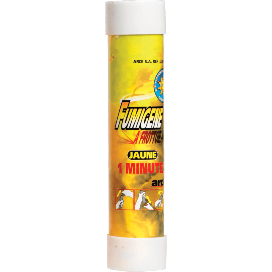 33040 - TUBE FUMIGÈNE À FROTTOIR 1MN JAUNE