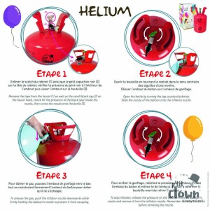 25830 - Bouteille d’hélium jetable – 30 ballons – 0,2 m³