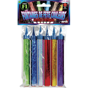 32103 - 6 FONTAINES DE FÊTE 95MM DE COULEURS ASSORTIES