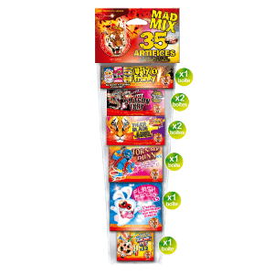 P154033 - MAD MIX – Assortiment Varié de 35 Artifices en 6 Boîtes F1