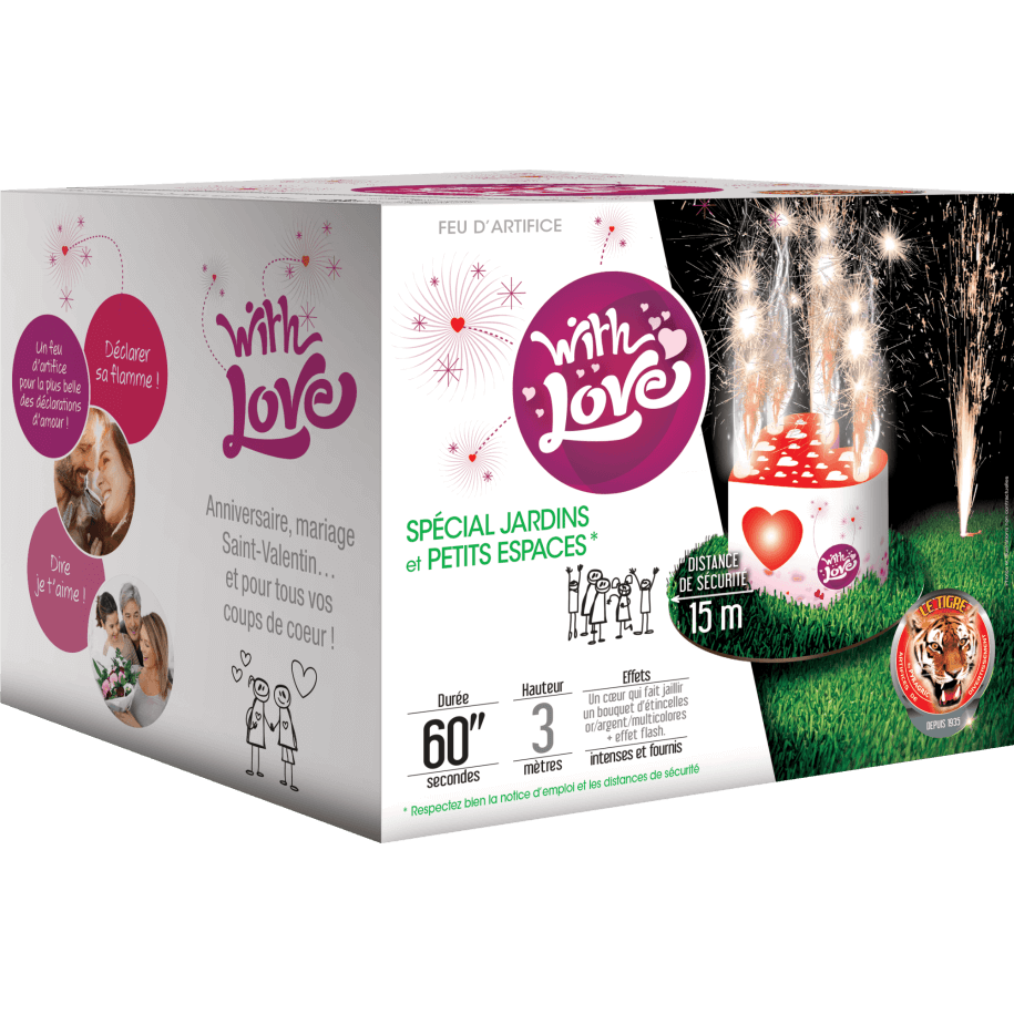 P154836 - With Love – Artifice en Forme de Cœur Étincelles Multicolores F2