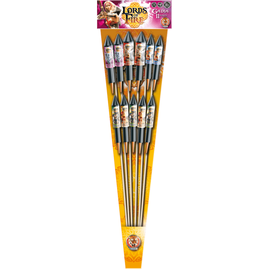 P154304 - Gadia – Assortiment de 11 Fusées Crépitantes et Argentées F2