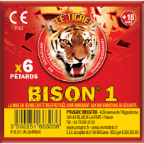 P166303 - Bison N°1 – Paquet de 6 Pétards Mythiques Le Tigre Pyragric F2