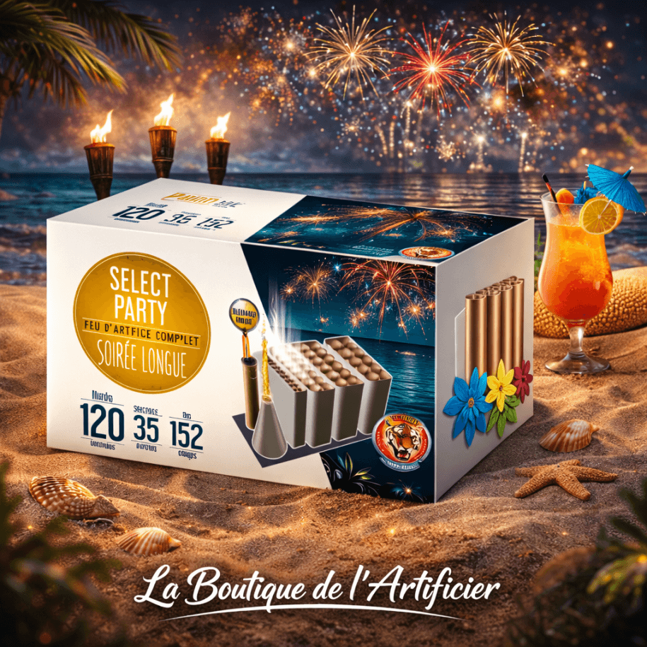 P104388 - Feu automatique Soirée Lounge – Batterie 6 modules – 2 minutes de spectacle F3