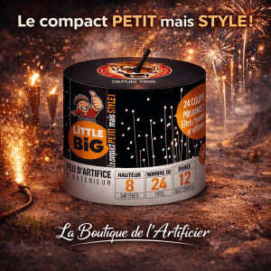 P151581 - Compact Little Big Hector – 24 coups en 12 sec – Petit feu d’artifice fun F2