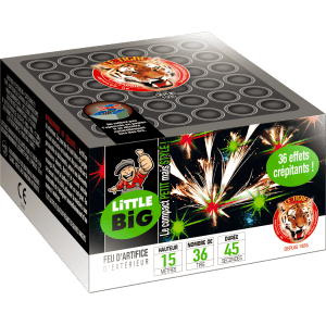 P151582 - Compact LITTLE BIG JOE – 36 Bombettes Rouges et Vertes Crépitantes – Feu d’Artifice 45 Secondes
