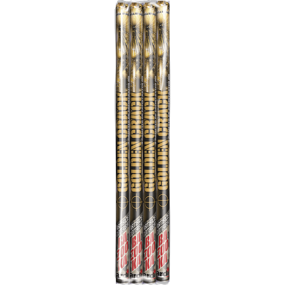 24228 - 4 CHANDELLES BAZOOKA GOLDEN CRACK