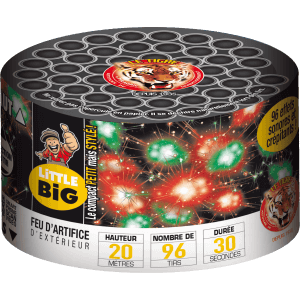 P152397 - Compact LITTLE BIG TONY – 96 Boules Multicolores – Feu d’Artifice Festif 40 Secondes