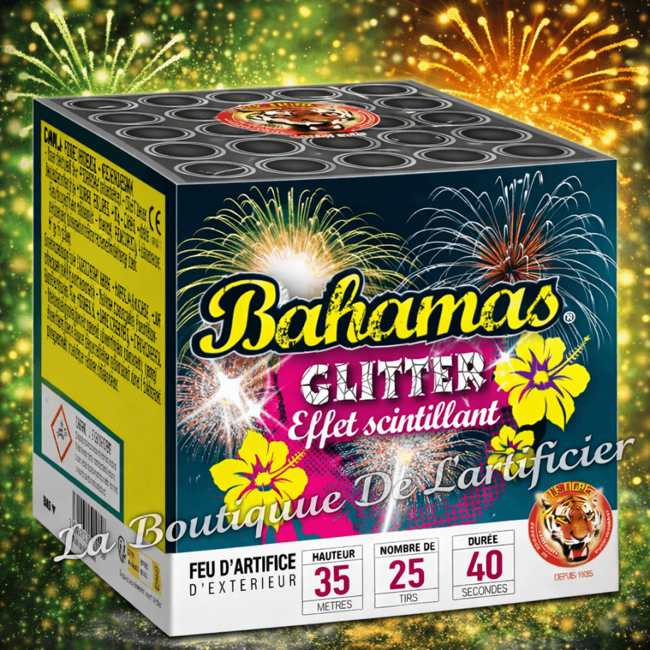 P151475 - Compact BAHAMAS GLITTER – 25 Coups Scintillants Bleu Rouge Or