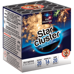 P151516 - Compact STAR CLUSTER – 16 Coups Bouquets d’Étoiles Multicolores